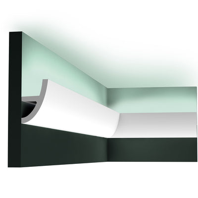 Small, Curved, Modern Coving, LED Lighting, Lightweight Coving C373.
