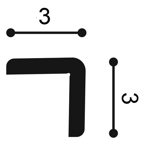 Plain, Right-Angled, Lightweight Coving CX134, with a 30mm by 30mm, square, hollow coving.