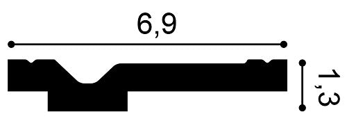 Small, Modern Coving, Cornwall Lightweight Coving CX161, 69mm ceiling height, 13mm wall drop.