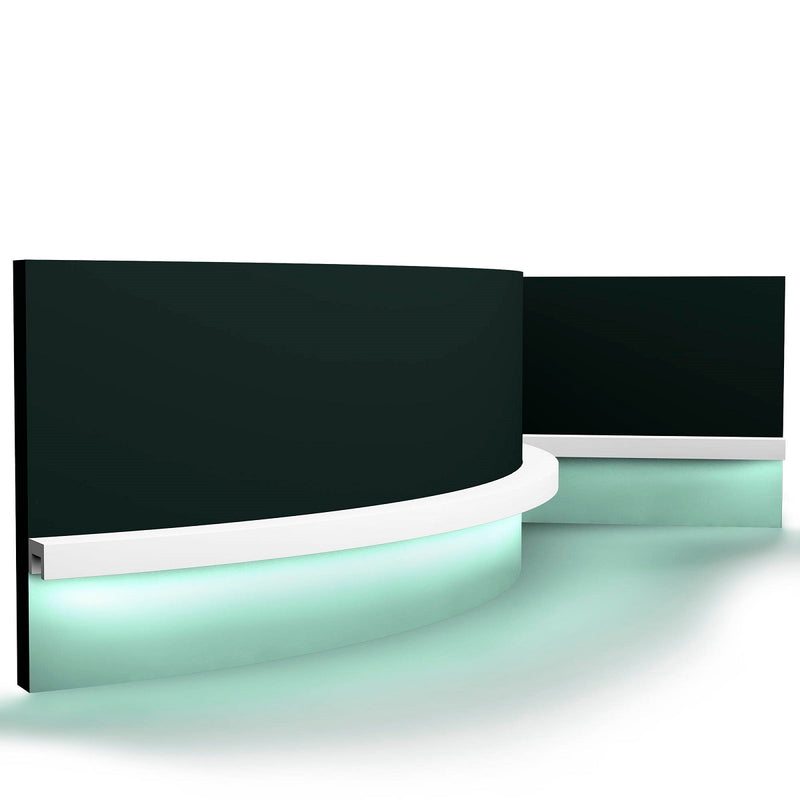 Small, Geometric, Plain Coving, U-Shaped, Lightweight Flexible Underlighting Panel Moulding CX190F.