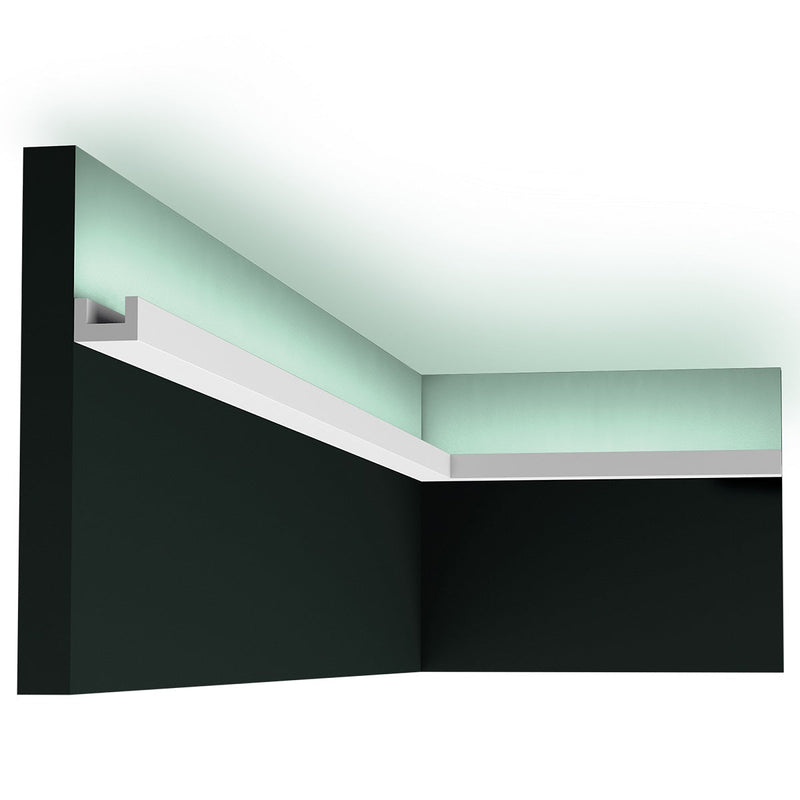 Small, Geometric, Plain Coving, U-Shaped, LED lighting, Up-lighting, Lightweight Coving CX190F.