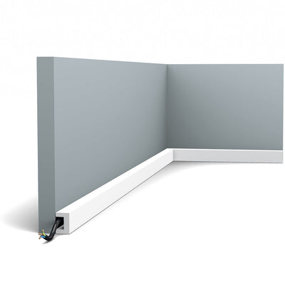 Small, Geometric, Plain Coving, U-Shaped, Lightweight Skirting Board CX190.