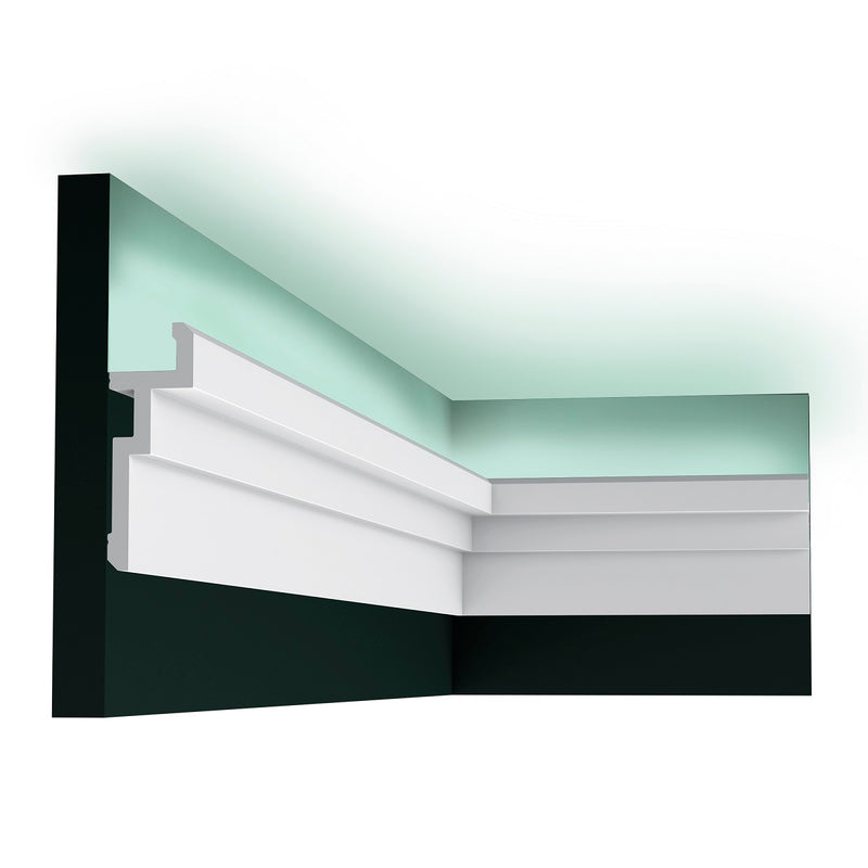 Medium-sized, Plain Coving, Modern, U-Stepped, Lightweight LED Coving CX196.