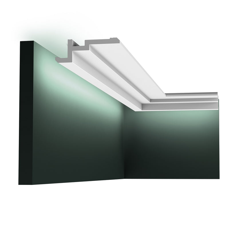 Medium-sized, Plain Coving, Modern, U-Stepped, Lightweight LED Coving CX196.