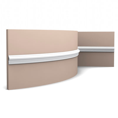 Small, Modern, Rounded, Flexible Lightweight Dado Picture Rail PX201F.
