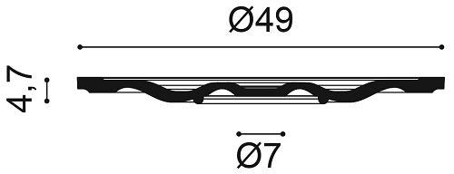 Small, Victorian, Lightweight Ceiling Rose R18 with a 490mm diameter, with 70mm diameter centre and a 47mm width.