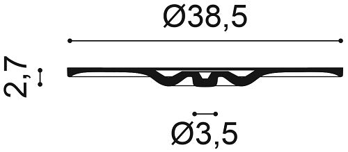 Small, Ornate Lightweight Ceiling Rose R31, with a 385mm diameter, a 35mm diameter centre, and 27mm width,