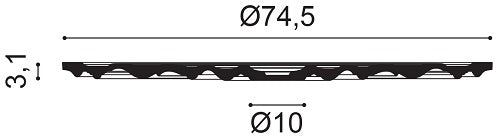 Large, Plain, Georgian, Lightweight Ceiling Rose R40. A 745mm diameter, with a 100mm diameter centre, and a 31mm width.