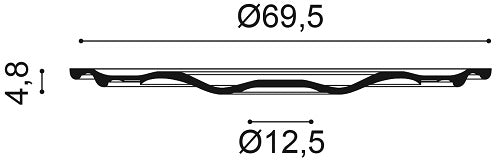 Medium, Victorian Style, Egg & Dart, Lightweight Ceiling Rose R52. A 695mm diameter, with a 125mm diameter centre, and 48mm width.