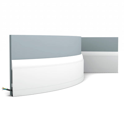 Tall, Thin, Modern, Lamb's Tongue Lightweight Flexible Skirting Board SX104F.