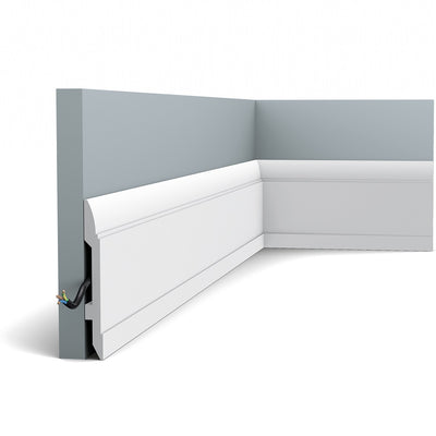 Tall, Thin, Modern, Lamb's Tongue Lightweight Skirting Board SX104.