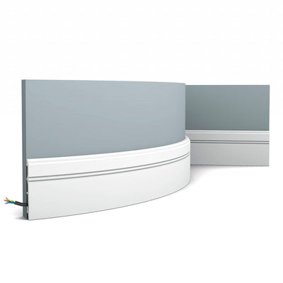 Medium-sized, Plain, Lightweight Flexible Skirting Board SX105F.