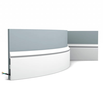 Tall, Plain, Ogee, Lightweight Flexible Skirting Board SX118F.
