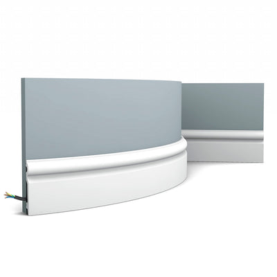 Small, Plain, Lightweight Flexible Skirting Board SX137F.