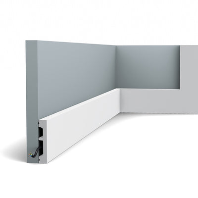 Small, Plain, Flat, Lightweight Skirting Board SX157. 