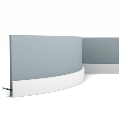 Small, Plain, Lightweight Flexible Skirting Board SX162F.