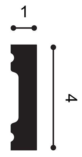 Small, Plain, Lightweight Skirting Board SX162, 10mm width, 40mm height.