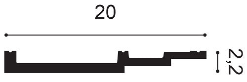 Tall, Contemporary, Stepped, Lightweight Coving SX181, with a 200mm ceiling length and 22mm wall height.