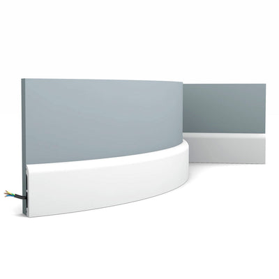 Plain, Lightweight Flexible Skirting Board SX183F.