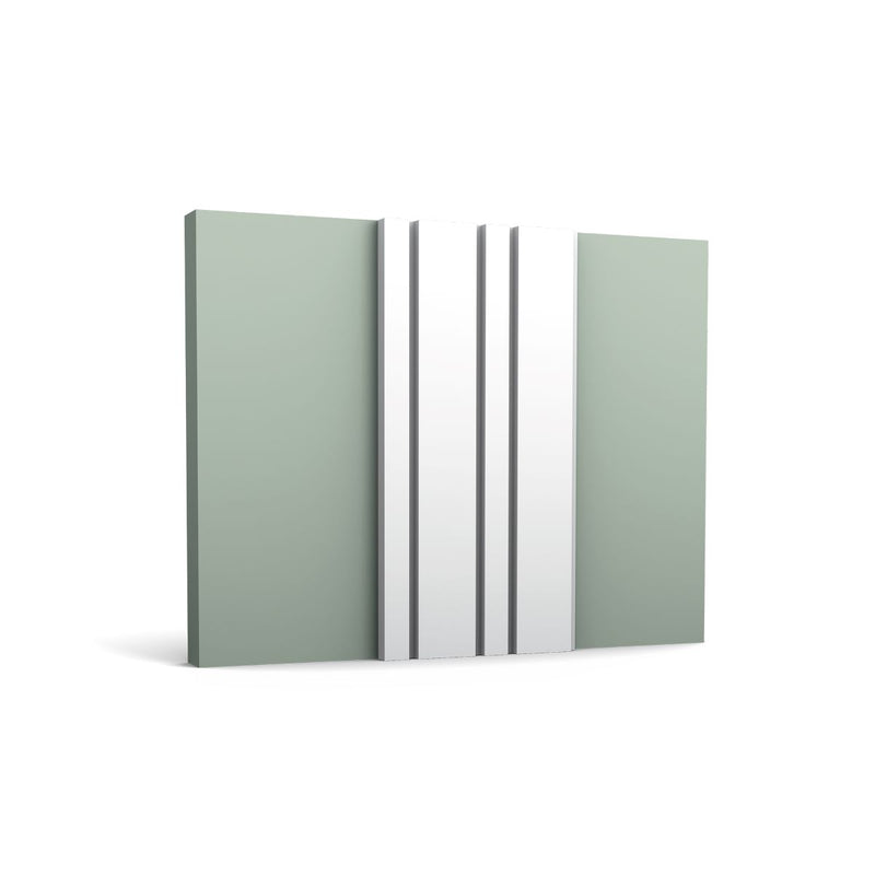 Ribbed, Spaced, Bar Mix Lightweight 3D Wall Panel W119, vertical.