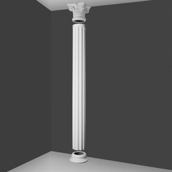Corinthian, Fluted Column, Full Column with Head, Shaft, and Base KC3, with K1122, K1002, K1152.