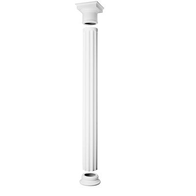 Doric, Fluted Column, Full Column with Top, Shaft, and Base KD5, with K1152, K1002, and K1112.