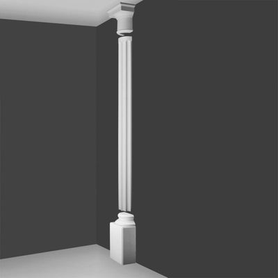 Doric, Fluted Column, Half Column with Top, Shaft and Base KD6H, with K1131, K1001, and K1111.