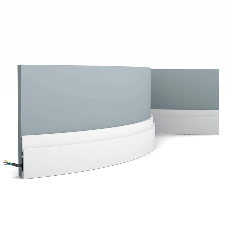 Contemporary, Stepped, Lightweight Flexible Skirting Board CX187F.